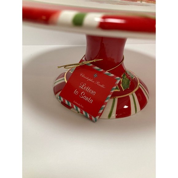 Christopher Radko Holiday Christopher Radko Letters To Santa Cake Stand Footed Cake Plate In